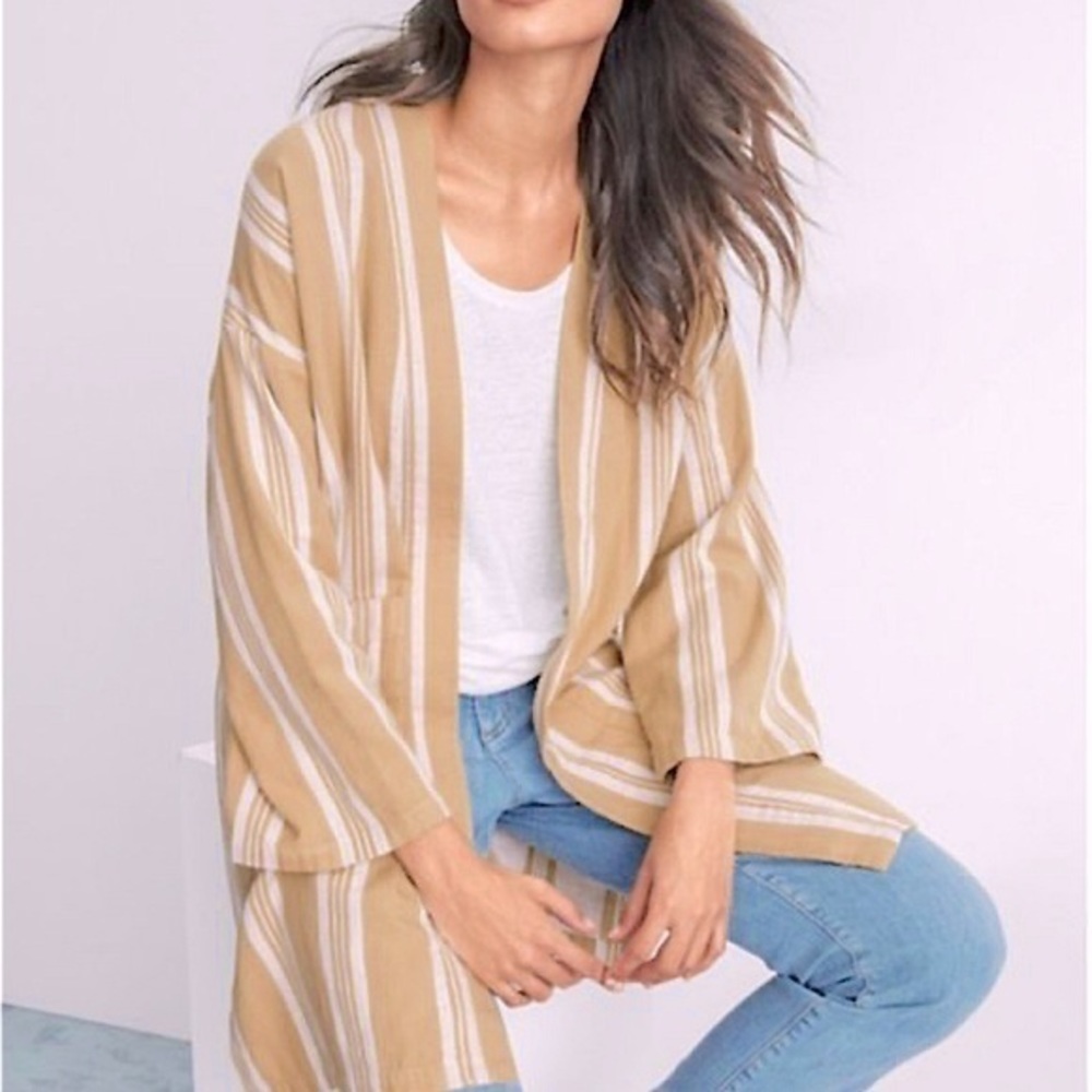 Eileen Fisher Striped Cotton Robe / Duster